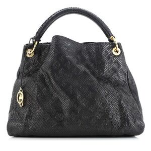 Louis Vuitton limited edition black python Monogram-embossed Artsy MM hobo bag